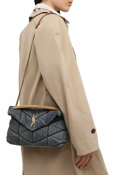 Сумка Saint Laurent Puffer Loulou Medium синий