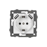 Механизм розетки с USB зарядкой SCT-MUAA-PL-WH-V (250V, 16A) (Arlight, -)