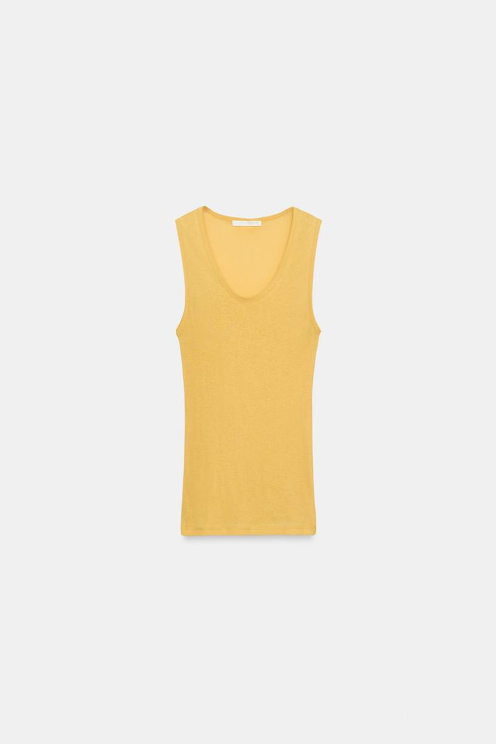 ZARA МАЙКА SUPIMA® БЕЗ РУКАВОВ, ГОРЧИЧНЫЙ