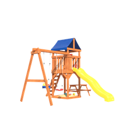 Детская площадка Fun Land с качелями 3в1, горкой и столиком со скамейками