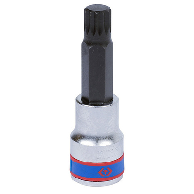 KING TONY (403614) Насадка (бита) торцевая 1/2", L = 80 мм, SPLINE, M14
