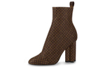 LOUIS VUITTON Silhouette Ankle Boots Women"s Brown