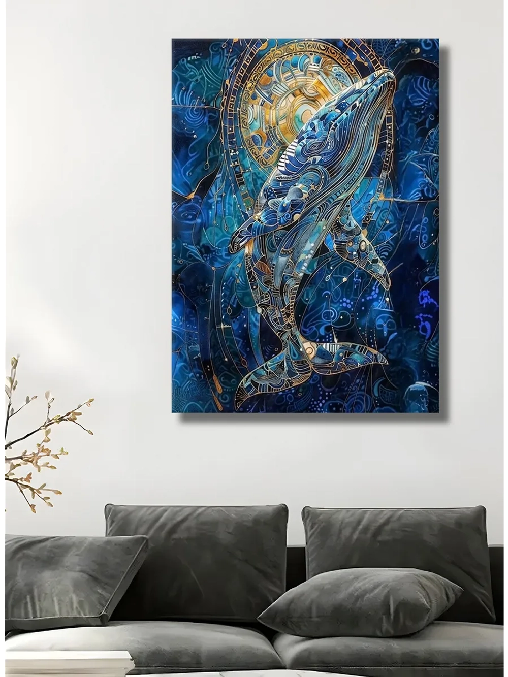 Картина "Космический кит", галерейная 50х70см 1шт.