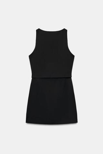 ZARA КОРОТКОЕ ПЛАТЬЕ С ВЫРЕЗОМ НА СПИНЕ, ЧЕРНЫЙ