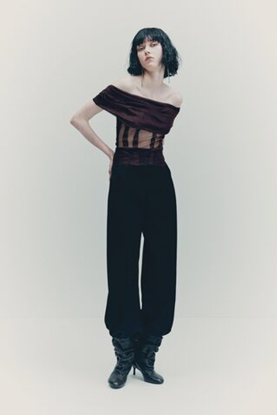 Топ из сетки с открытыми плечами - H&M