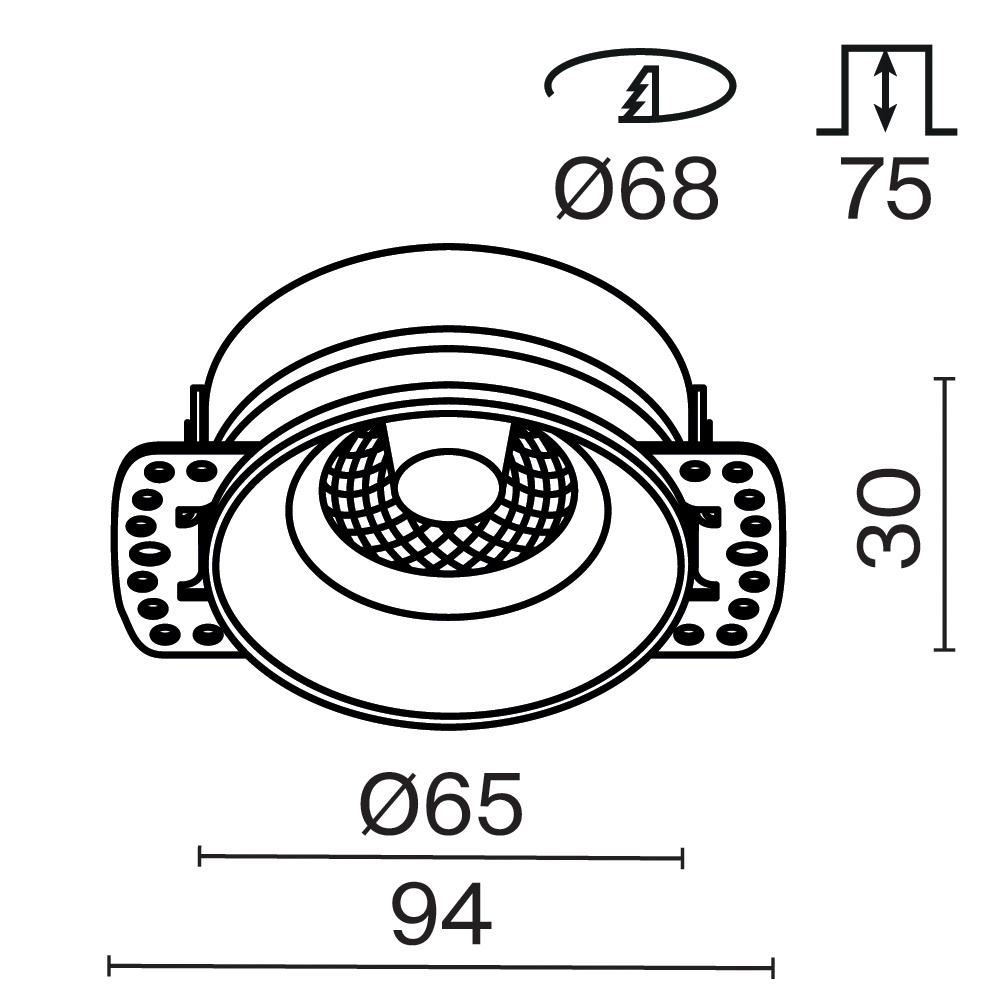 Встраиваемый светильник Technical DL101-GU10-TRS-W