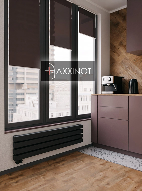 Axxinot Verde Z 700 - горизонтальный трубчатый радиатор шириной 700 мм, черный