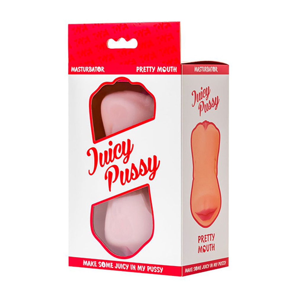 Телесный двусторонний мастурбатор 17см ротик и вагина ToyFa Juicy Pussy Pretty Mouth 893020