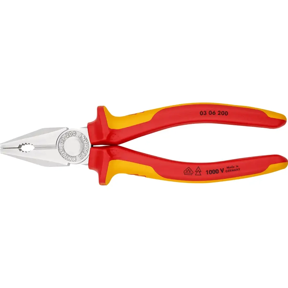 Плоскогубцы комбинированные хромированные 200 мм Knipex 03 06 200 SB