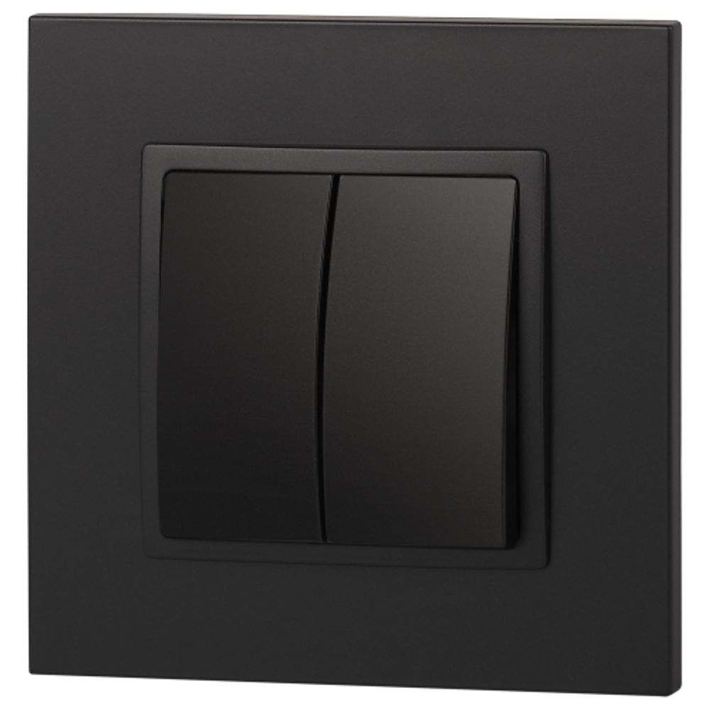 Выключатель ЭРА Elegance 14-1104-05 двойной 10АХ-250В IP20 антрацит | Эра Elegance