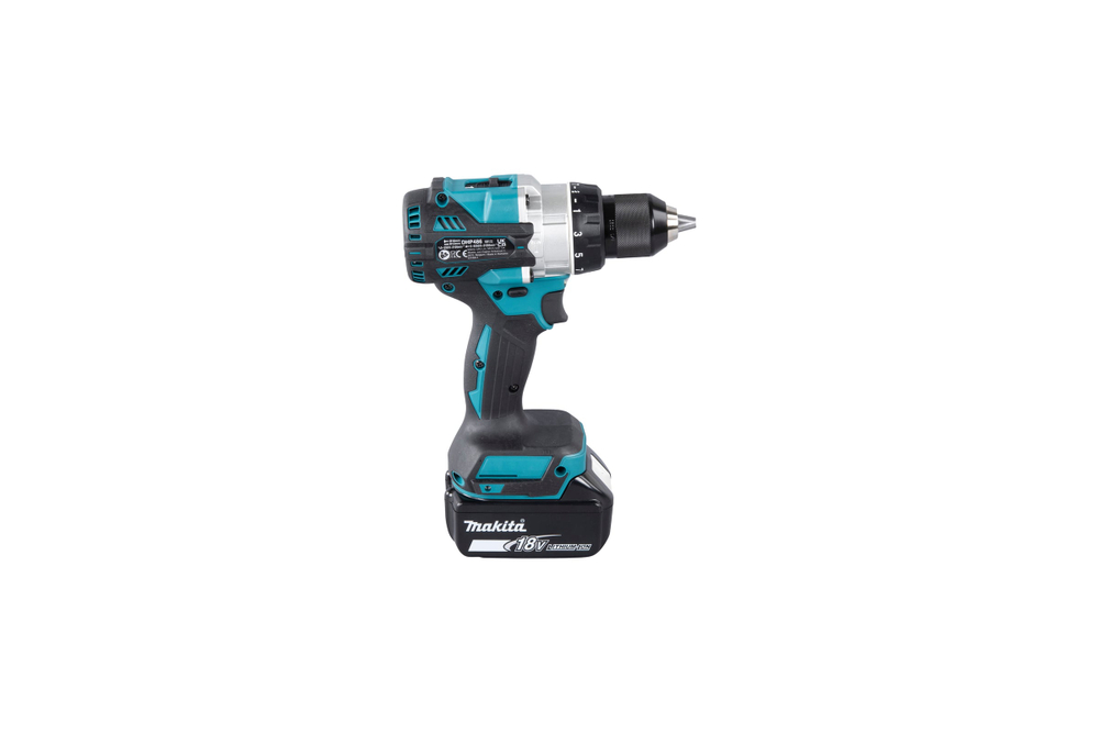 Ударная аккумуляторная дрель-шуруповерт Makita LXT BL 18 В, 13 мм, 125/65 Нм, 2x5.0 Ач, ЗУ, Makpac DHP486RTJ