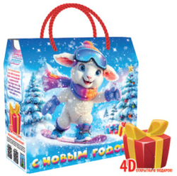 Подарочная коробка для конфет новогодняя 1500гр Картон (1/50шт)