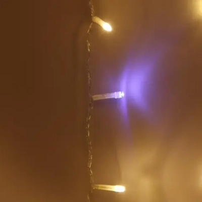 Гирлянда для улицы ЗАНАВЕС «Мерцание» ш2* в3,0 м 480 ламп LED, прозрач.пров,1 реж.,IP-54, Теплый белый, белый мерцает (возможность соединения)