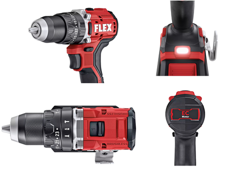 Комплект FLEX PD 2G 18.0-EC LD/2.5 Set Компактная двухскоростная аккумуляторная ударная дрель - шуруповерт, 2 Аккумулятора и Зарядное устройство P-Set 22 QF в кейсе 519057
