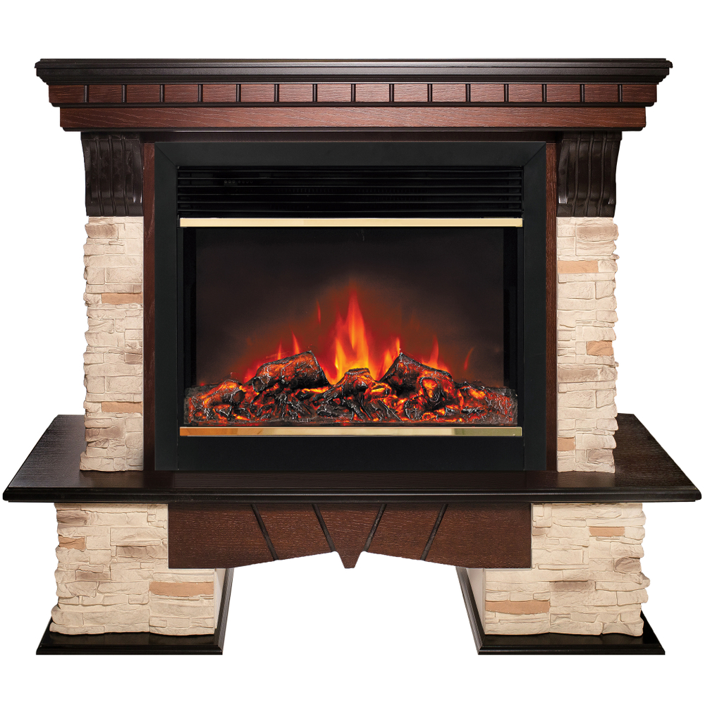 Каминокомплект Real Flame Rockland 26 AO с очагом Moonblaze Deluxe Brass
