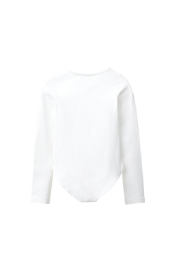 ZARA ОДНОТОННОЕ БОДИ С ДЛИННЫМИ РУКАВАМИ, БЕЛЫЙ