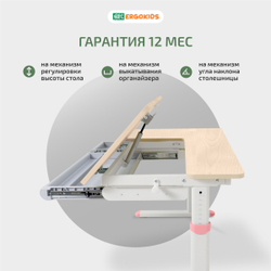 Письменный стол для школьников Ergokids Bravo клен