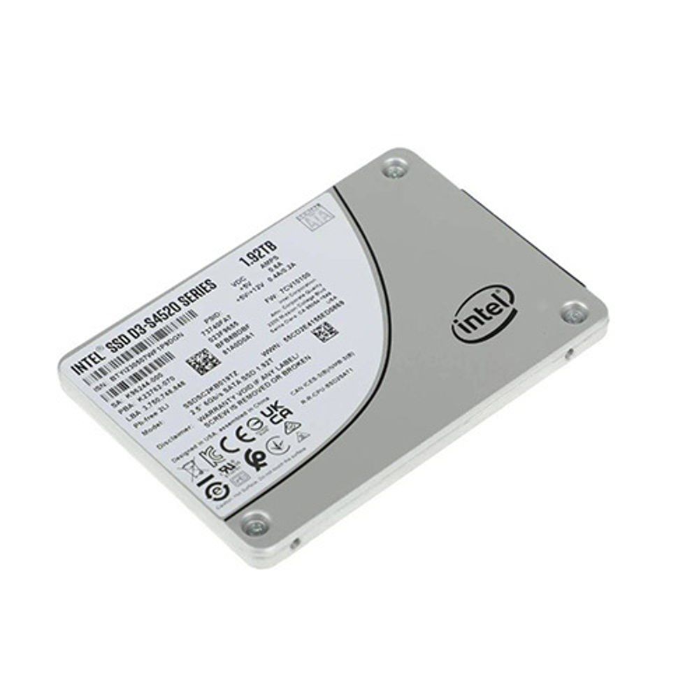 Твердотельный диск 1920GB Intel D3-S4520 Series, 2.5" 7mm, SATA3, [R/W - 550/510 MB/s], TBW 8800, DWPD 3, TLC