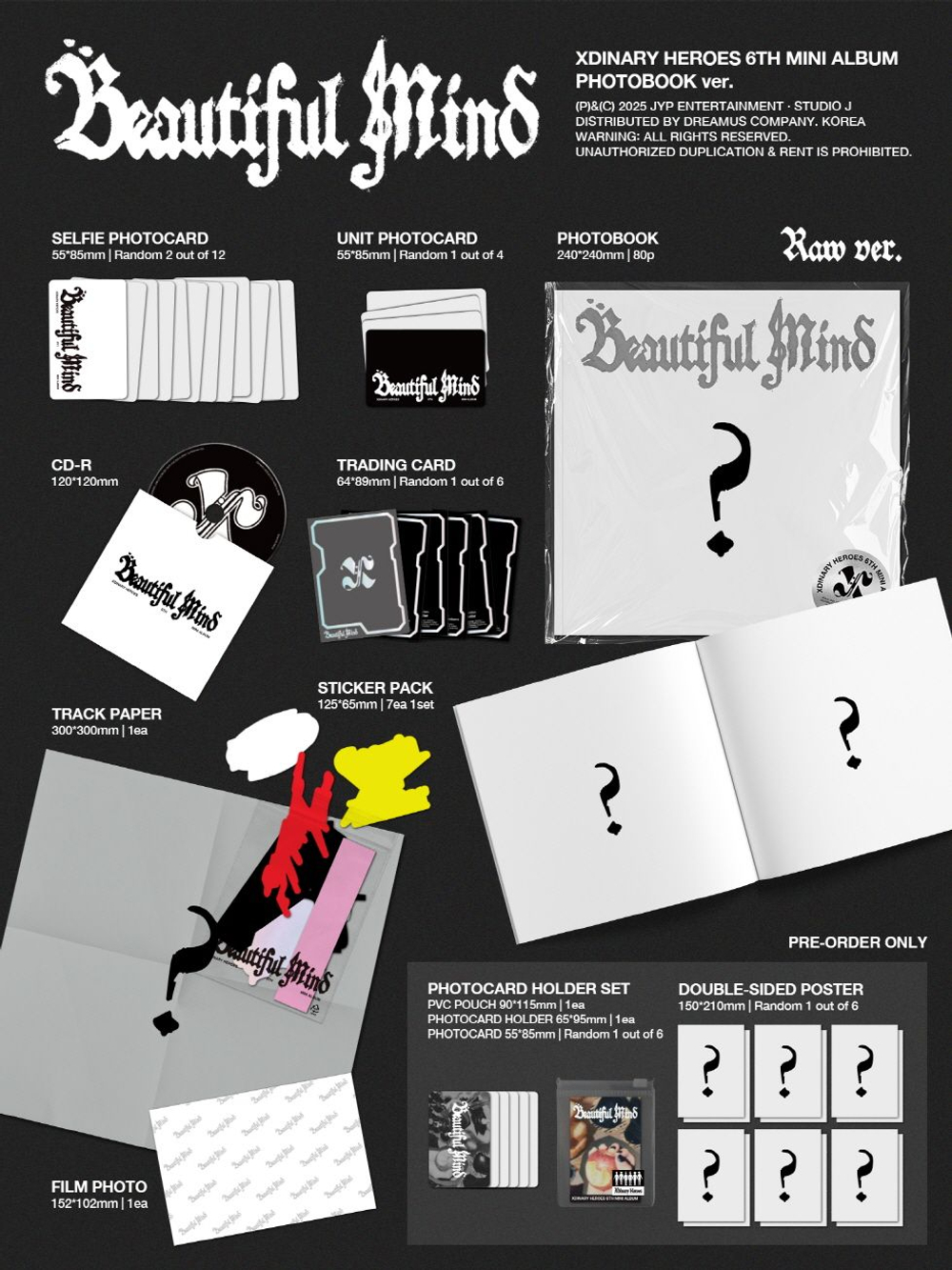 Альбом XDINARY HEROES - BEAUTIFUL MIND 6th Mini Album PHOTOBOOK RANDOM Version