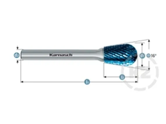 Комбинированная борфреза Karnasch конус 60° + цилиндр
