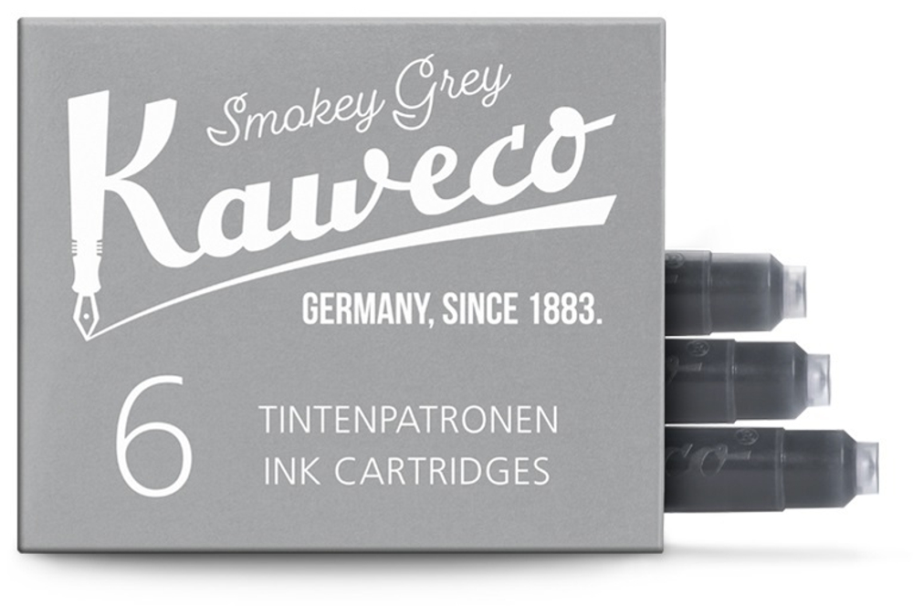 Набор картриджей для перьевой ручки Kaweco Smokey Grey (10000997) 6 шт. в картонной упаковке