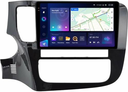 Магнитола для Mitsubishi Outlander 3 2012-2022 (овальный климат) - Teyes CC3-2K монитор 9.5" 2K QLED на Android 10, Быстрая, CarPlay, 4G SIM-слот