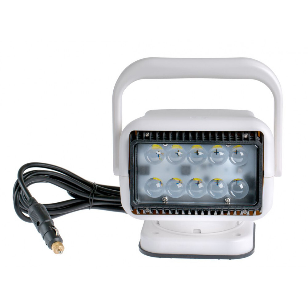 Фара-искатель Светодиодный 50W 5000К 12V, БЕЛЫЙ, LED 10 шт, с пультом, на магните, с ручкой