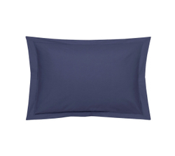 Наволочка 50х75 navy перкаль Blanc des Vosges 50x73 Синий