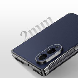 Чехол с покрытием под кожу синего цвета для Samsung Galaxy Z Fold 8, серия Fort Series от Dux Ducis