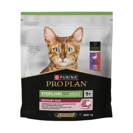 Сухой корм Утка и печень, 400г  для стерилизованных кошек Purina Pro Plan