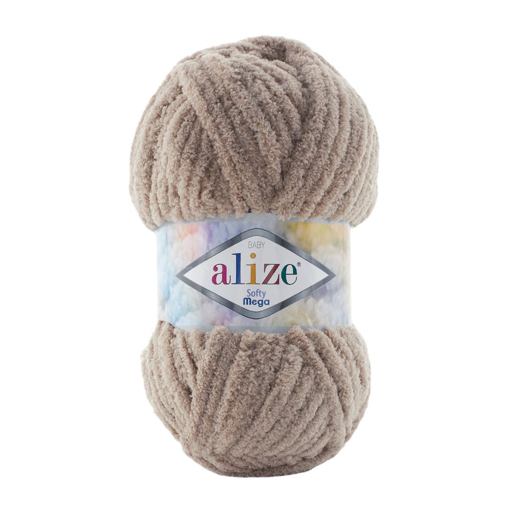 Пряжа Alize (Ализе) Softy Mega / уп.5 мот. по 100 г, 70м, 530 св.серо-коричневый