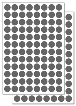 Темно-серые виниловые наклейки для маркировки Policomprint M3, 14 мм. 192 шт.