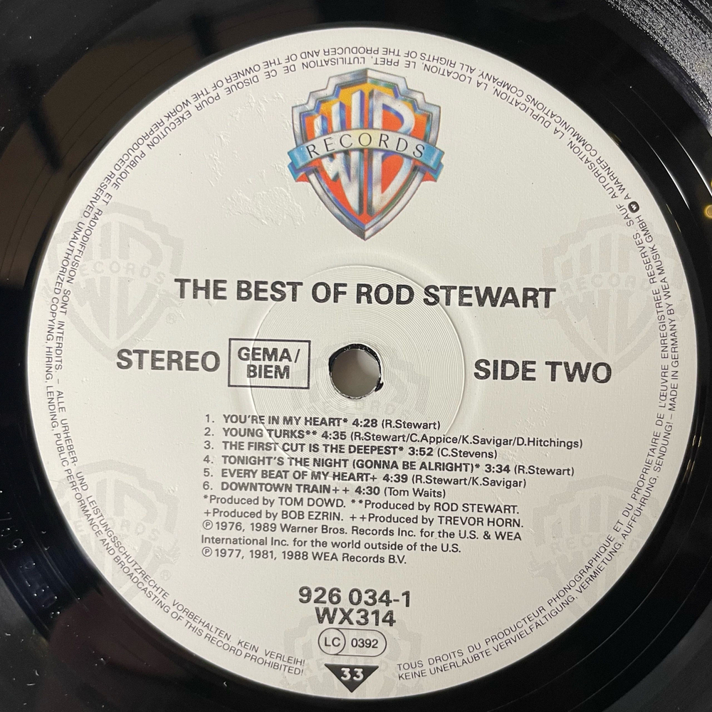 Винтажная виниловая пластинка LP Rod Stewart The Best Of Rod Stewart (Германия 1989)