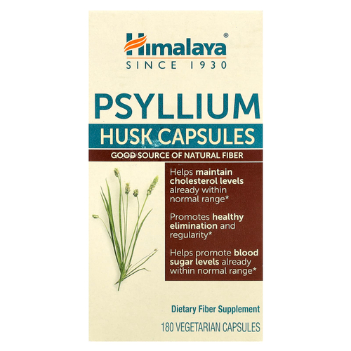 Himalaya, Капсулы из шелухи семян подорожника, 180 вегетарианских капсул
