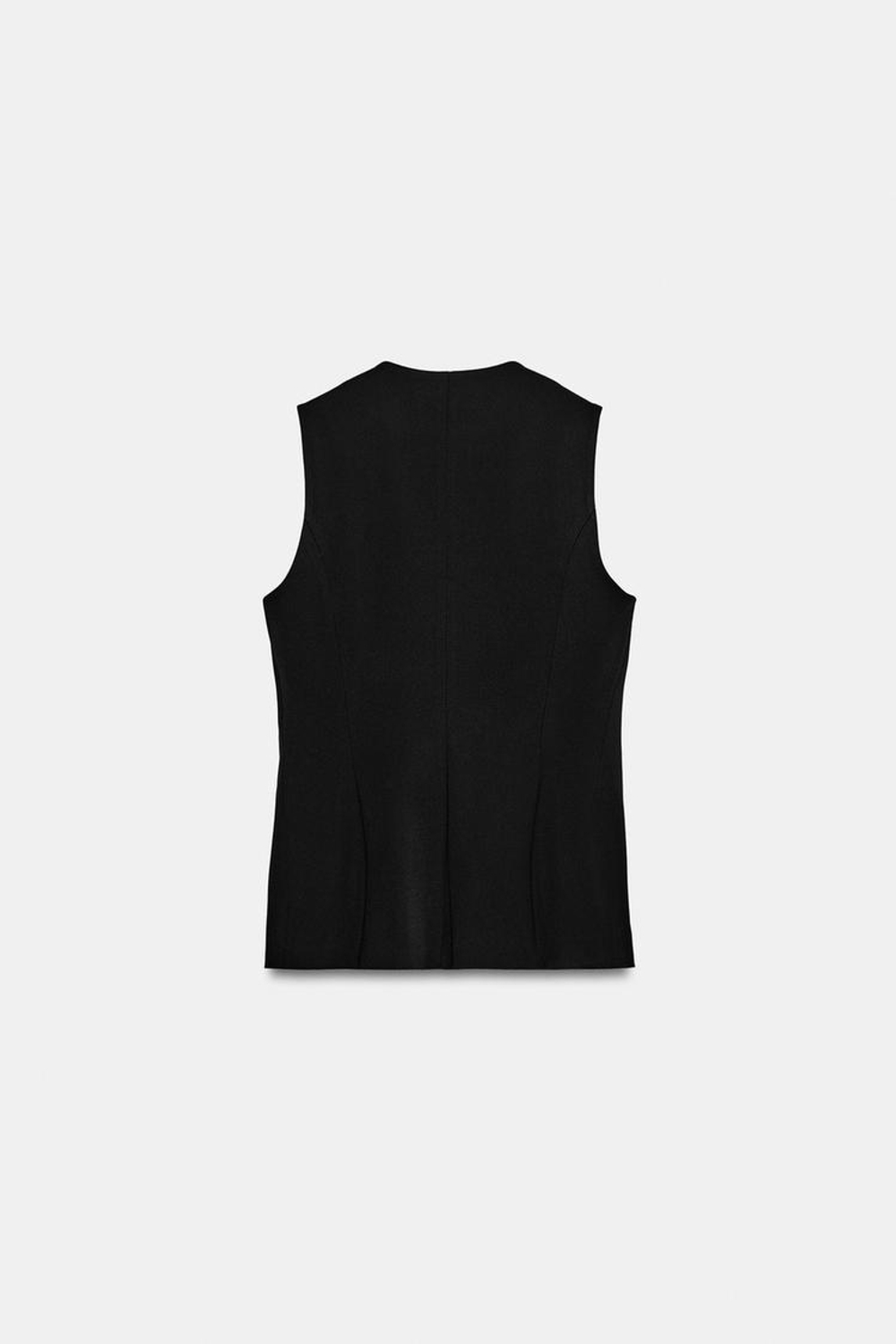 ZARA ЖИЛЕТ С ЗАСТЕЖКАМИ-ТОГГЛ, ЧЕРНЫЙ