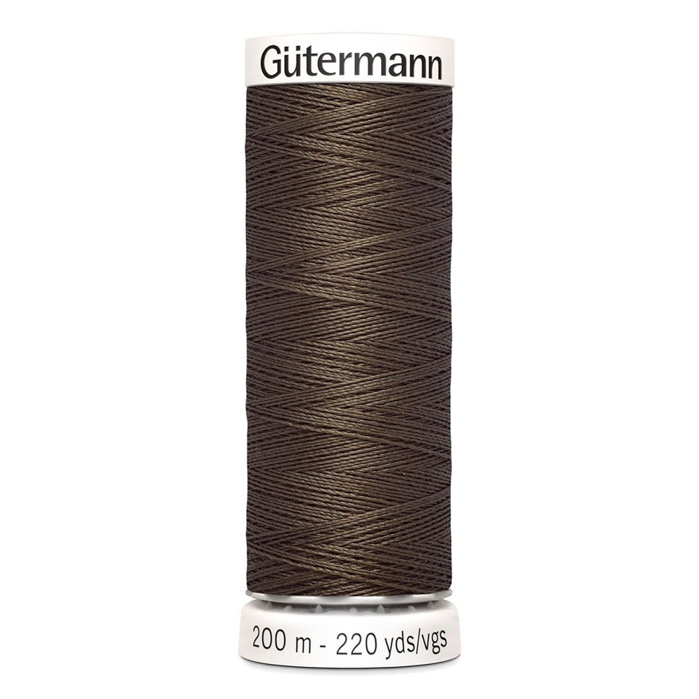Нить Sew-All 200 м, Gutermann, 252 коричневая сепия