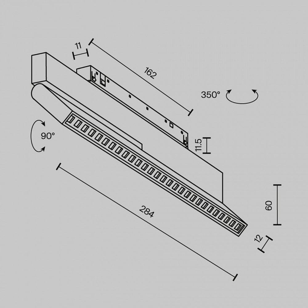 Накладной светильник Maytoni Technical Points Rot TR242-2-12W4K-B