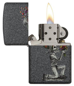 Набор Zippo Влюбленные зомби из двух зажигалок с покрытием Iron Stone, серые, матовые