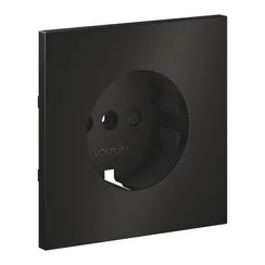 Накладка для розетки с заземлением и защитными шторками Voltum S70 Metal Антрацит VLSM000712