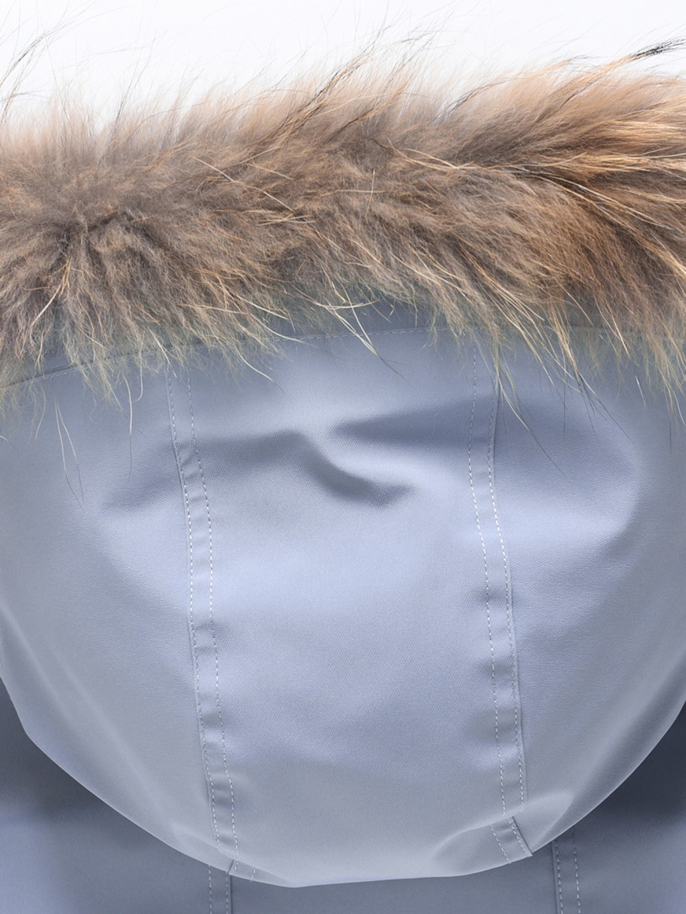 Парка зимняя мужская с капюшоном и мехом енот синего цвета 9537-1S