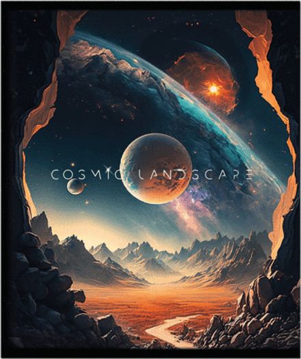 Тетрадь 170х203, 48 л. скрепка COSMIC LANDSCAPE