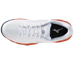 Мужские кроссовки теннисные Mizuno Wave Enforce Court 2 CC - white/insignia blue/orange
