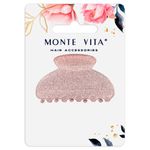 Краб для волос 5,2 см, с глиттером, розовый, MONTE VITA, 457021