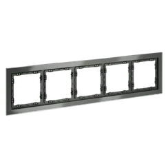 Рамка стеклянная на 5 постов Voltum S70 Титан VLS110506