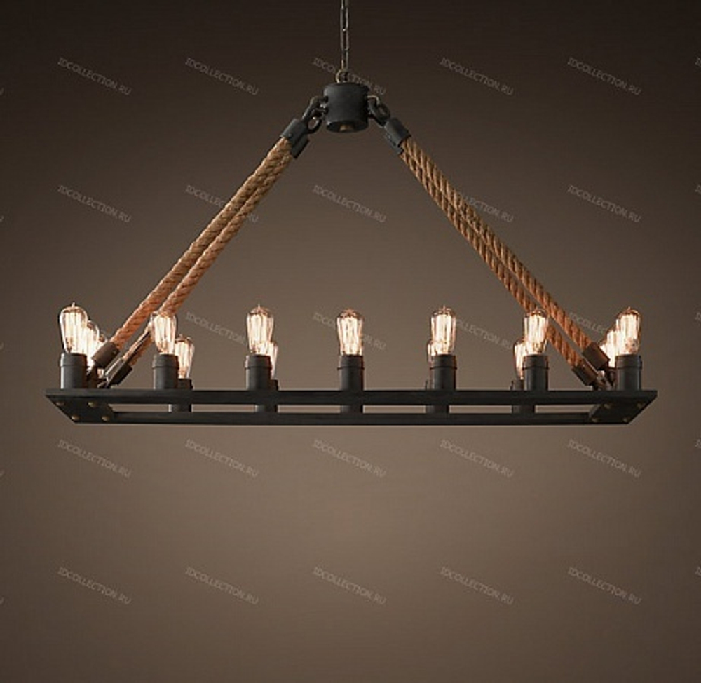 Люстра ROPE FILAMENT RECTANGULAR Restoration Hardware 68060369
