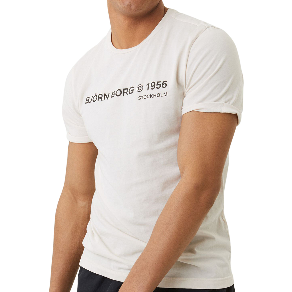 Мужская теннисная футболка Björn Borg Stockholm Training T-Shirt M - whitecap gray
