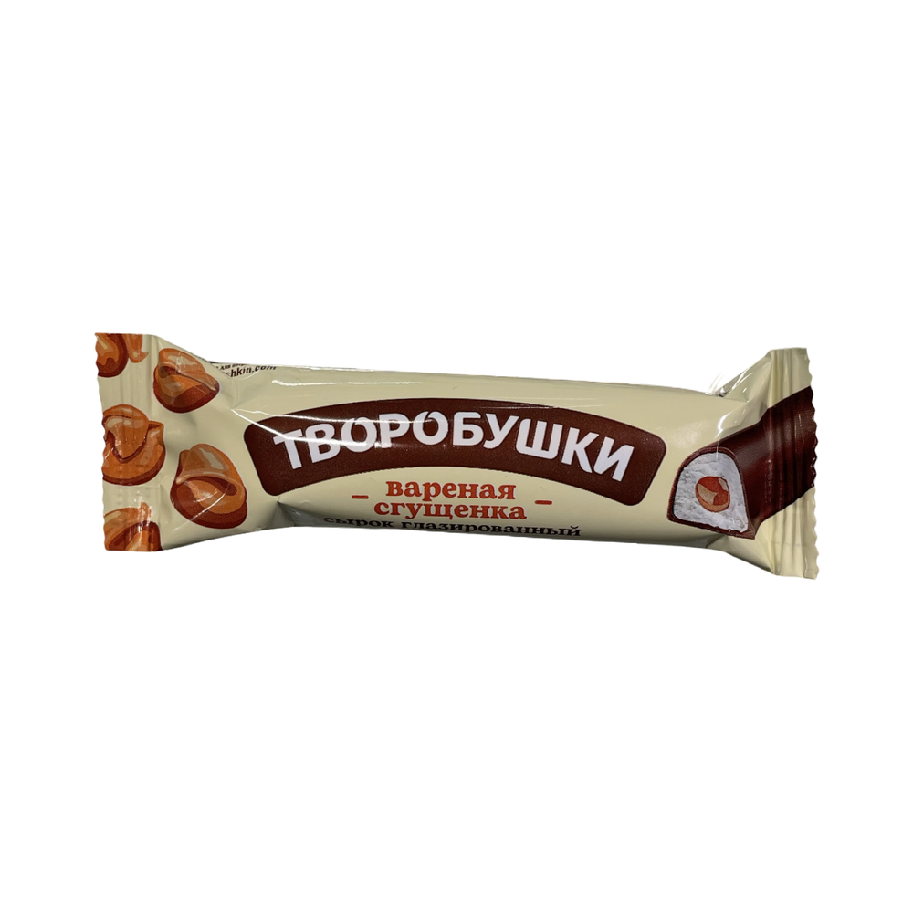 Сырок творожный глазированный ТВОРОБУШКИ с начинкой МОЛОКО СГУЩЕННОЕ ВАРЕНОЕ мдж 20% флоу 40 гр