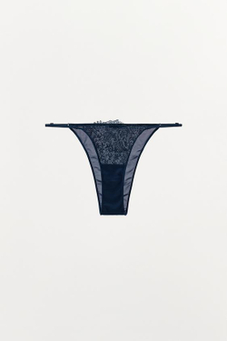 ZARA КРУЖЕВНЫЕ ТРУСЫ, СИНИЙ/ЧЕРНЫЙ