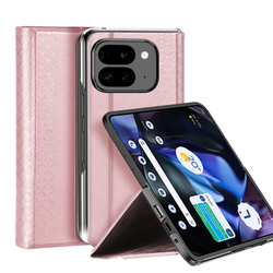 Чехол розового цвета с премиальной искусственной кожи от Dux Ducis для Google Pixel 9 Pro Fold, серия Bril Series Case