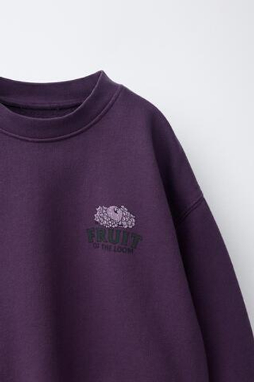 ZARA - FRUIT OF THE LOOM™ ТОЛСТОВКА С ПРИНТОМ, ФИОЛЕТОВЫЙ